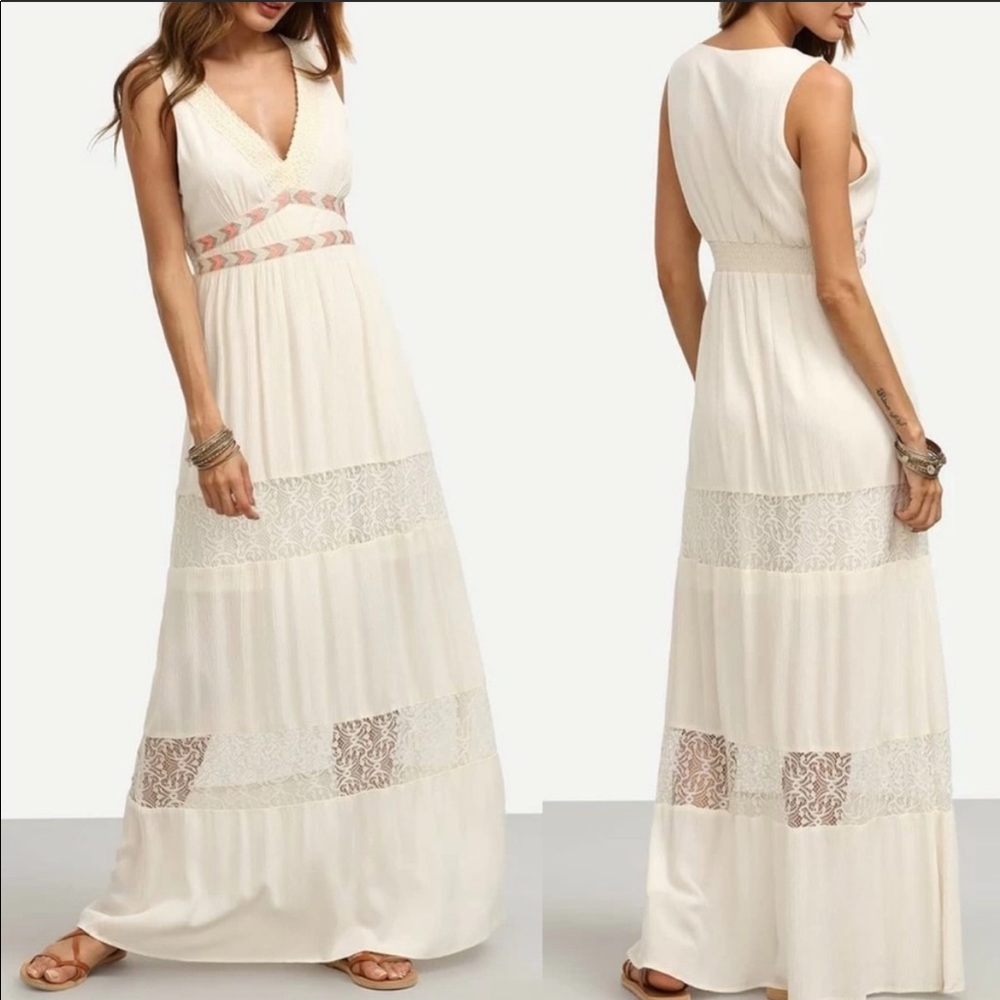Flying Tomato Cream Maxi Dress